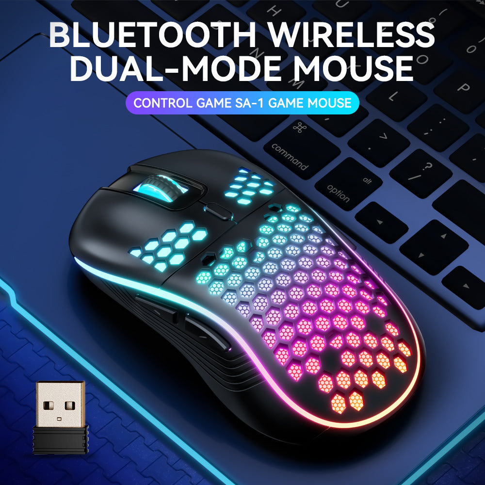 SA-1 Dual Modus Wabenschale RGB Kabellose Bluetooth Computer Gaming Maus