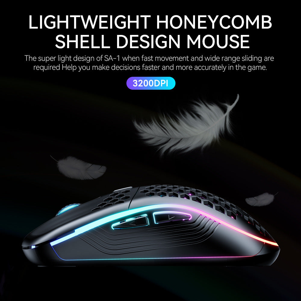 SA-1 Dual Modus Wabenschale RGB Kabellose Bluetooth Computer Gaming Maus