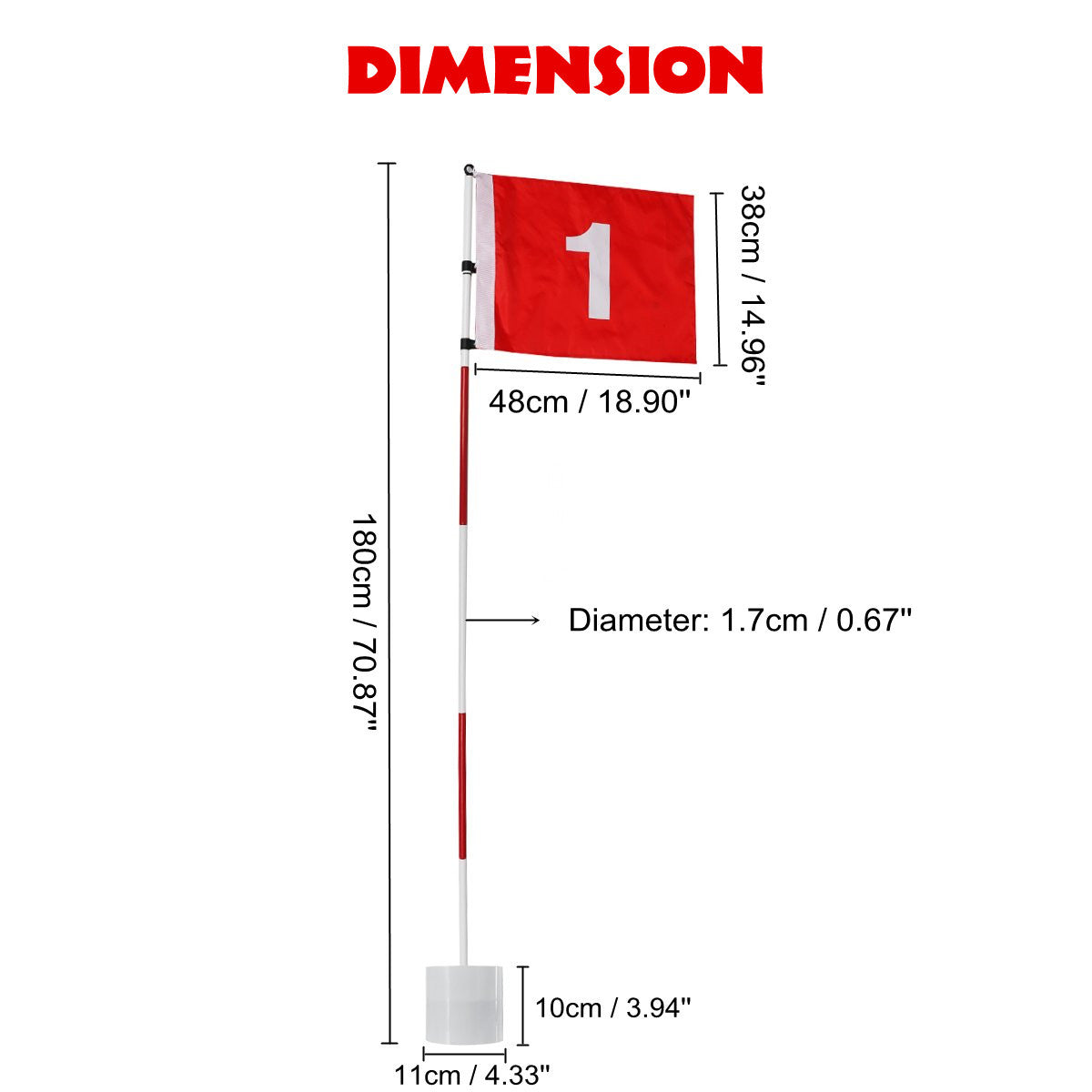 Golf three-section flagpole-Finds Fit