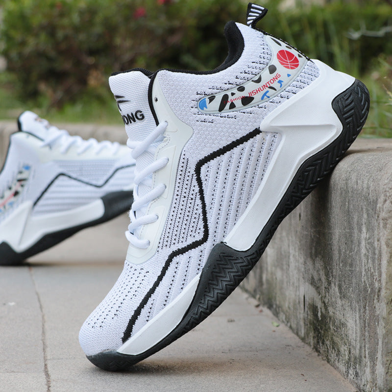 Basketball Shoes High Top Flying Woven Sneakers Breathable-Finds Fit