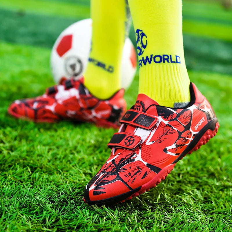 Boys Turf Soccer Shoes Girls Football Cleats Fashion Kids Football Training Trainers Anti Skid Children Football Sports Shoes-Finds Fit