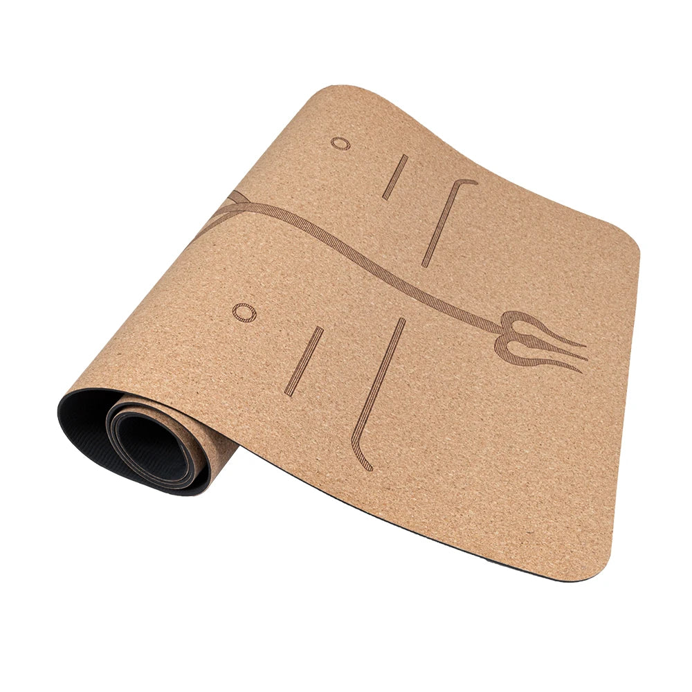 Yoga Mat Custom Eco Friendly Natural Organic Non Slip Cork TPE Yoga Mat-Finds Fit