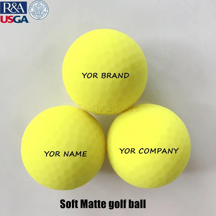 Vivid color tour ball yellow matte golf ball-Finds Fit