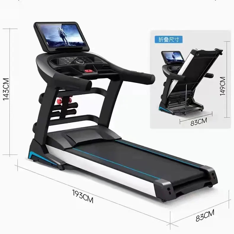 5.0HP 1-20km/H Wireless Heart Rate Treadmill LED Display Screen Run Machine Running Stand Commercial Foldable Treadmill-Finds Fit
