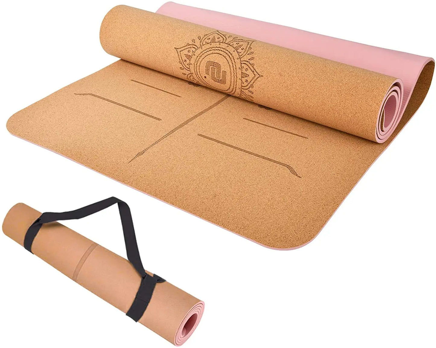 Yoga Mat Custom Eco Friendly Natural Organic Non Slip Cork TPE Yoga Mat-Finds Fit