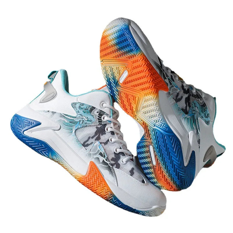 Men's breathable basketball style shoes shock absorption and anti-slip-Finds Fit