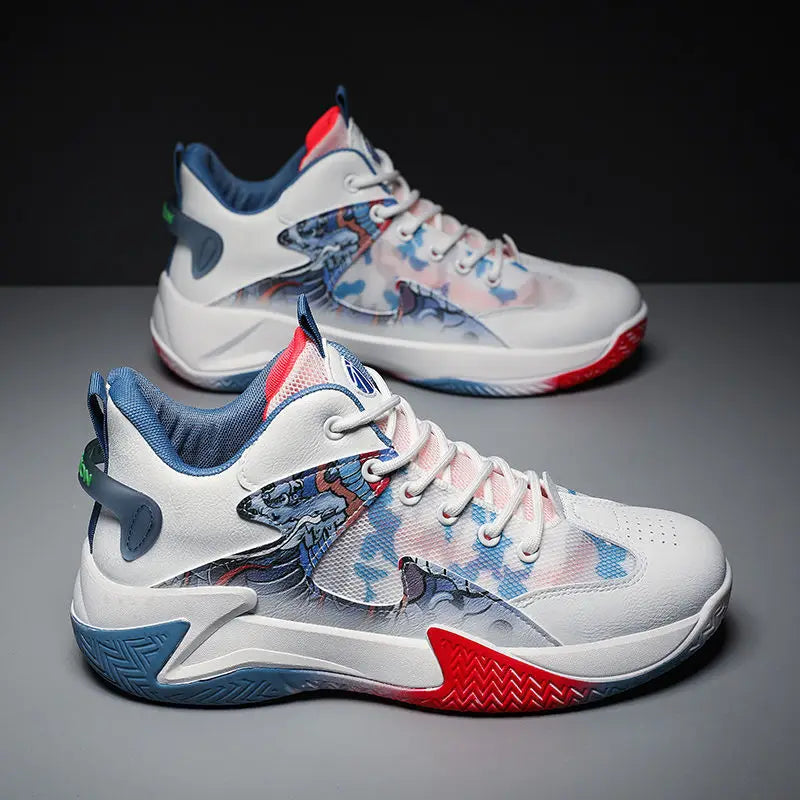 Men's breathable basketball style shoes shock absorption and anti-slip-Finds Fit