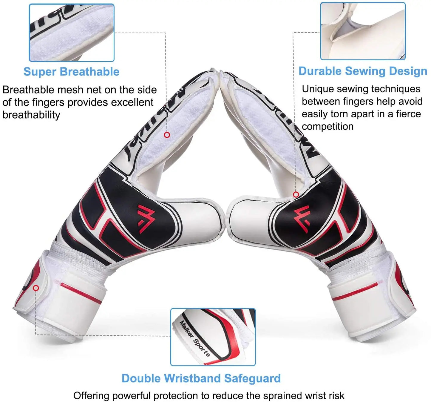 White Football Gloves-Finds Fit