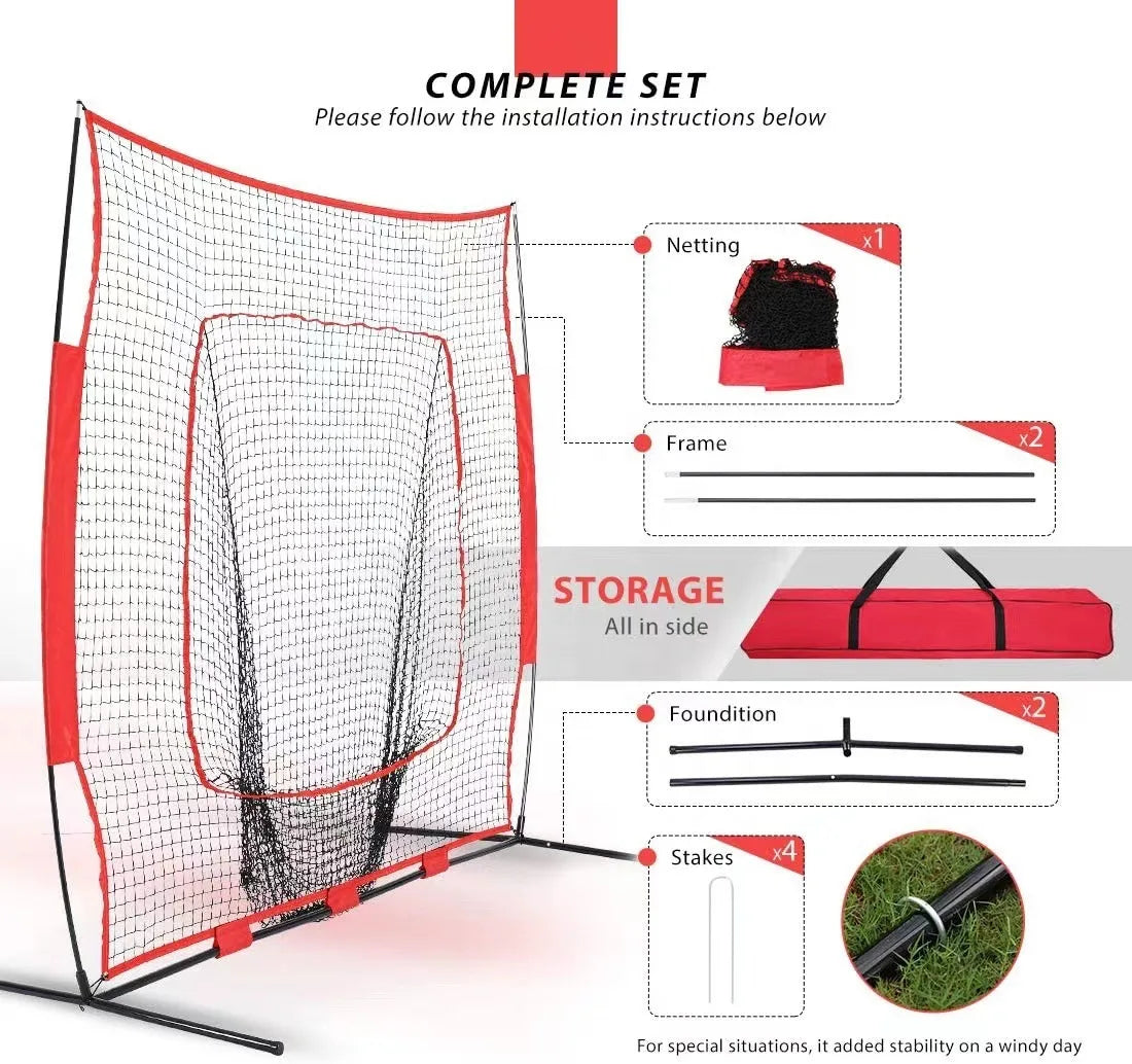 7ft Portable Softball hitting practice net baseball hitting net baseball net-Finds Fit