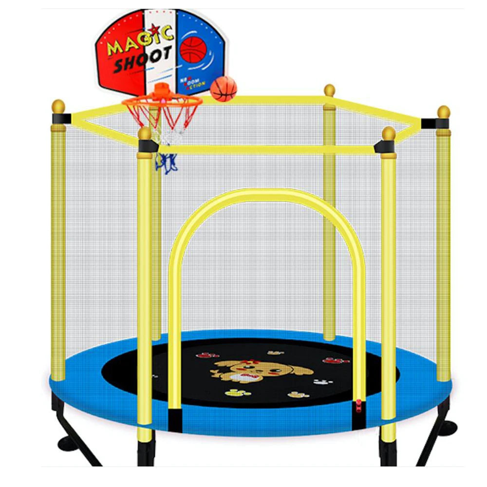 Outdoor Professional mini Trampoline sales with Basketball hoop trampoline with enclosures-Finds Fit