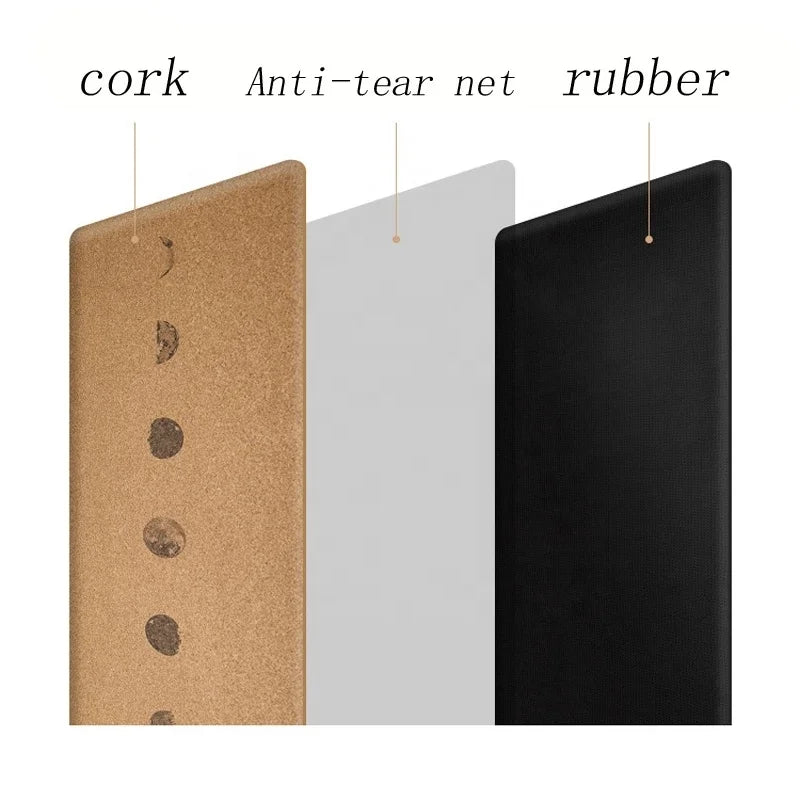 Eco Friendly Anti Slip Natural Cork Rubber Yoga Mat-Finds Fit