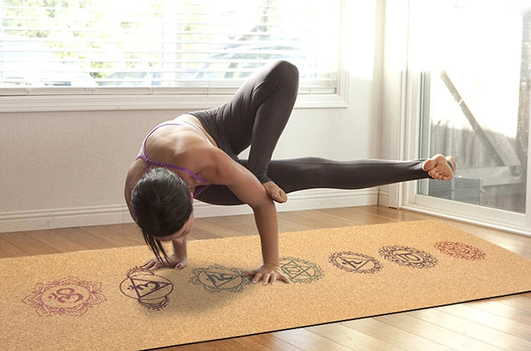 Eco Friendly Anti Slip Natural Cork Rubber Yoga Mat-Finds Fit