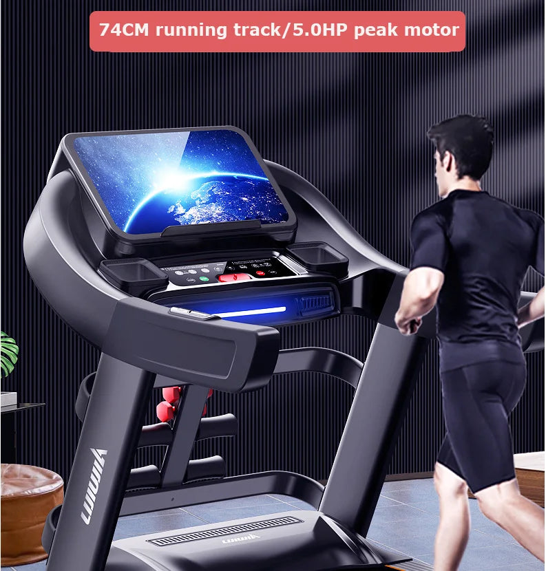5.0HP 1-20km/H Wireless Heart Rate Treadmill LED Display Screen Run Machine Running Stand Commercial Foldable Treadmill-Finds Fit