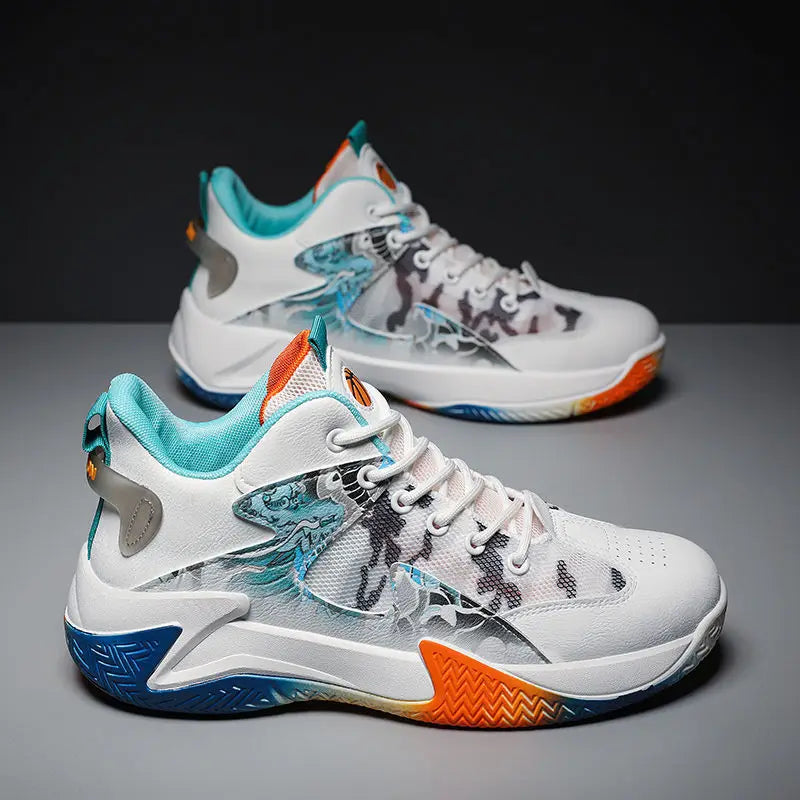 Men's breathable basketball style shoes shock absorption and anti-slip-Finds Fit