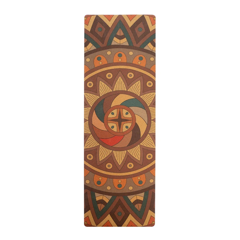 Costume Body Printed Thick Cork Yoga Exercise Mat For Home Gym-Finds Fit