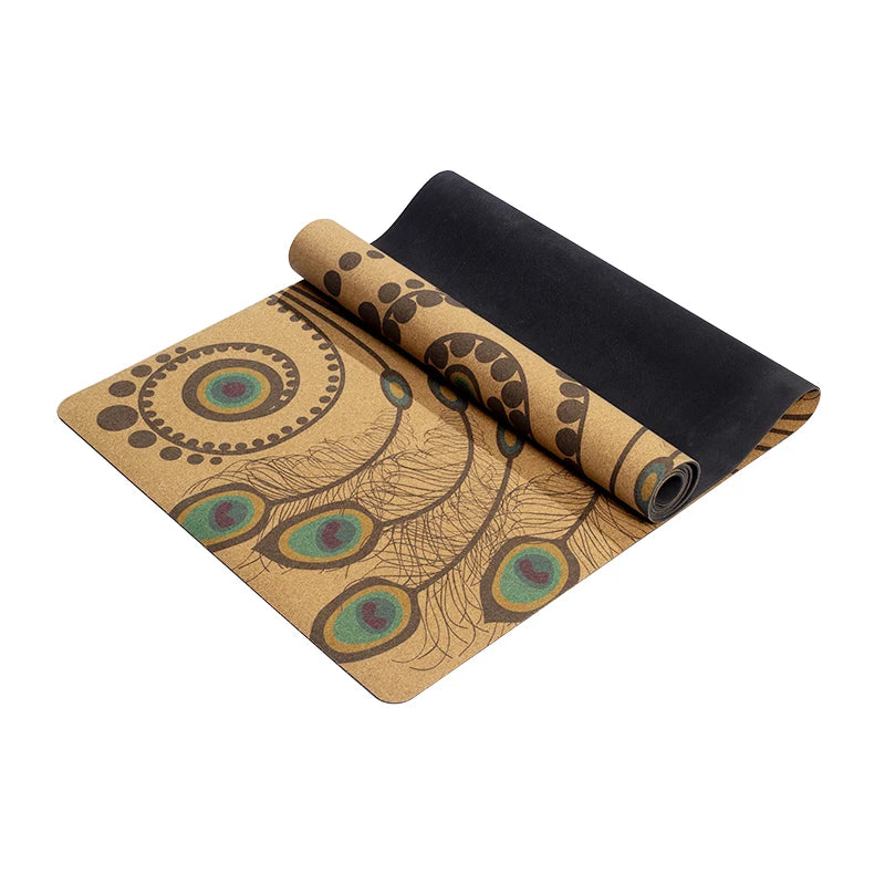Costume Body Printed Thick Cork Yoga Exercise Mat For Home Gym-Finds Fit