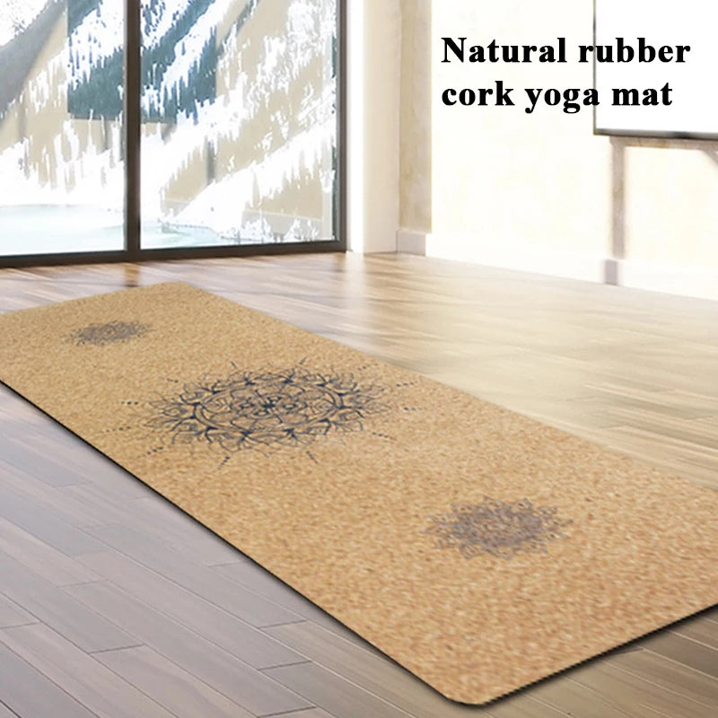 Eco Friendly Anti Slip Natural Cork Rubber Yoga Mat-Finds Fit