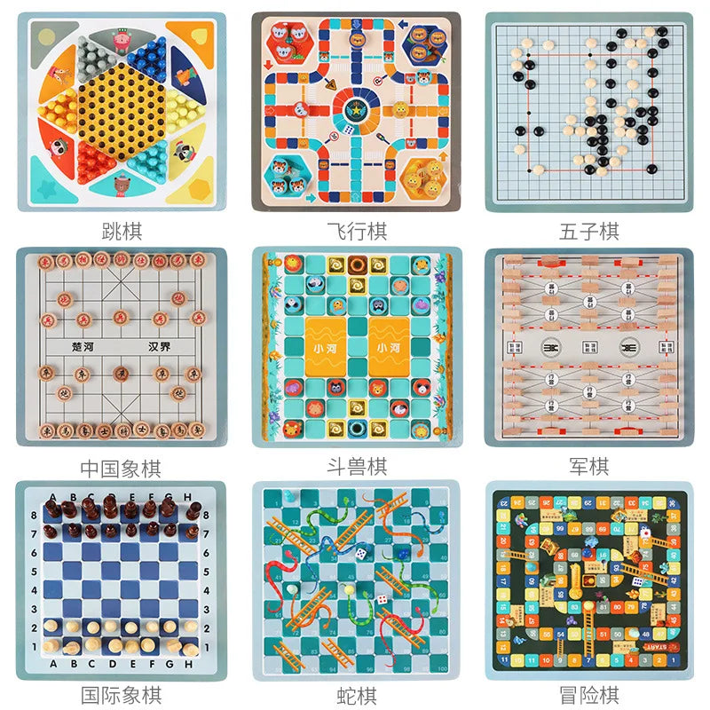 Luxury different Themes of Wooden Chess Board Games Sets for 2 3 or 4 Players-Finds Fit