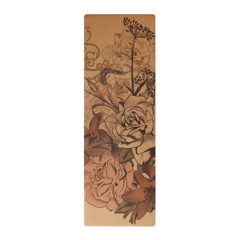 Costume Body Printed Thick Cork Yoga Exercise Mat For Home Gym-Finds Fit