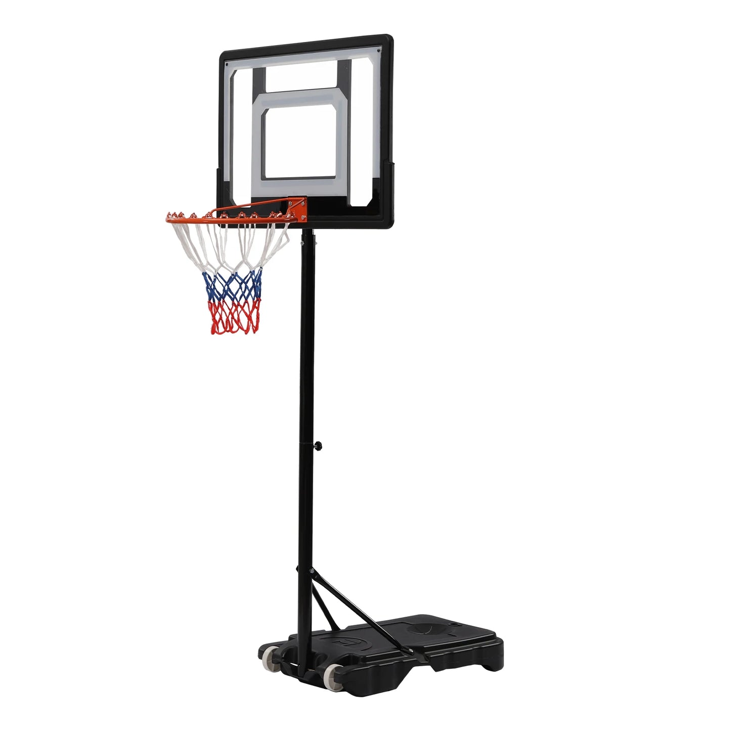 Verstellbarer Basketballkorb, Basketballsystem, Basketball-Trainingsgerät für drinnen und draußen für Jugendliche und Erwachsene, 1,6–2,1 m