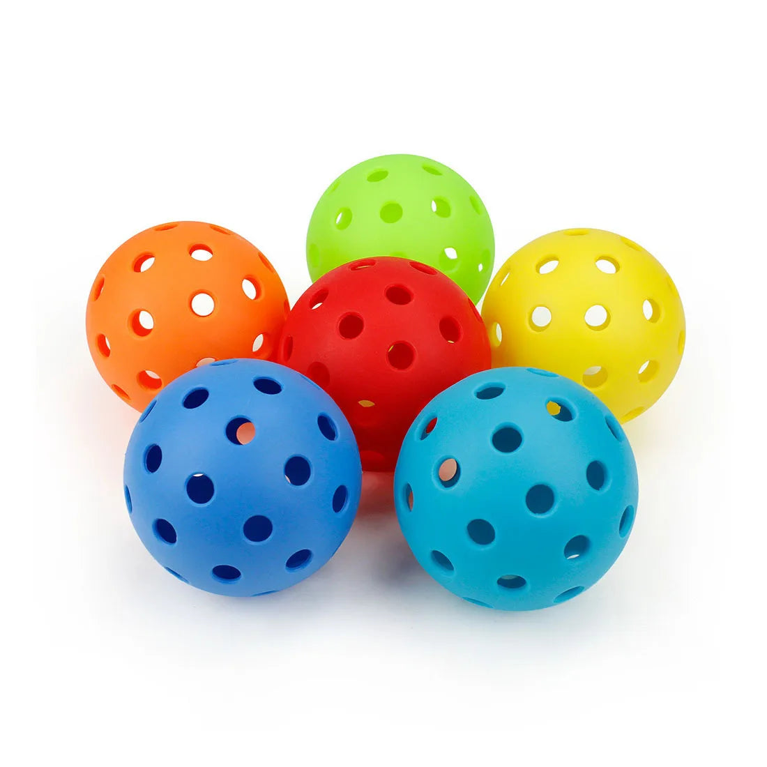 Pickleball-Ball-Set, 74 mm, 40 Löcher, Pickleball-Bälle für den Außenbereich, für Standard-Pickleball-Sporttraining und Praxis, 6 Stück/Beutel in Netztasche