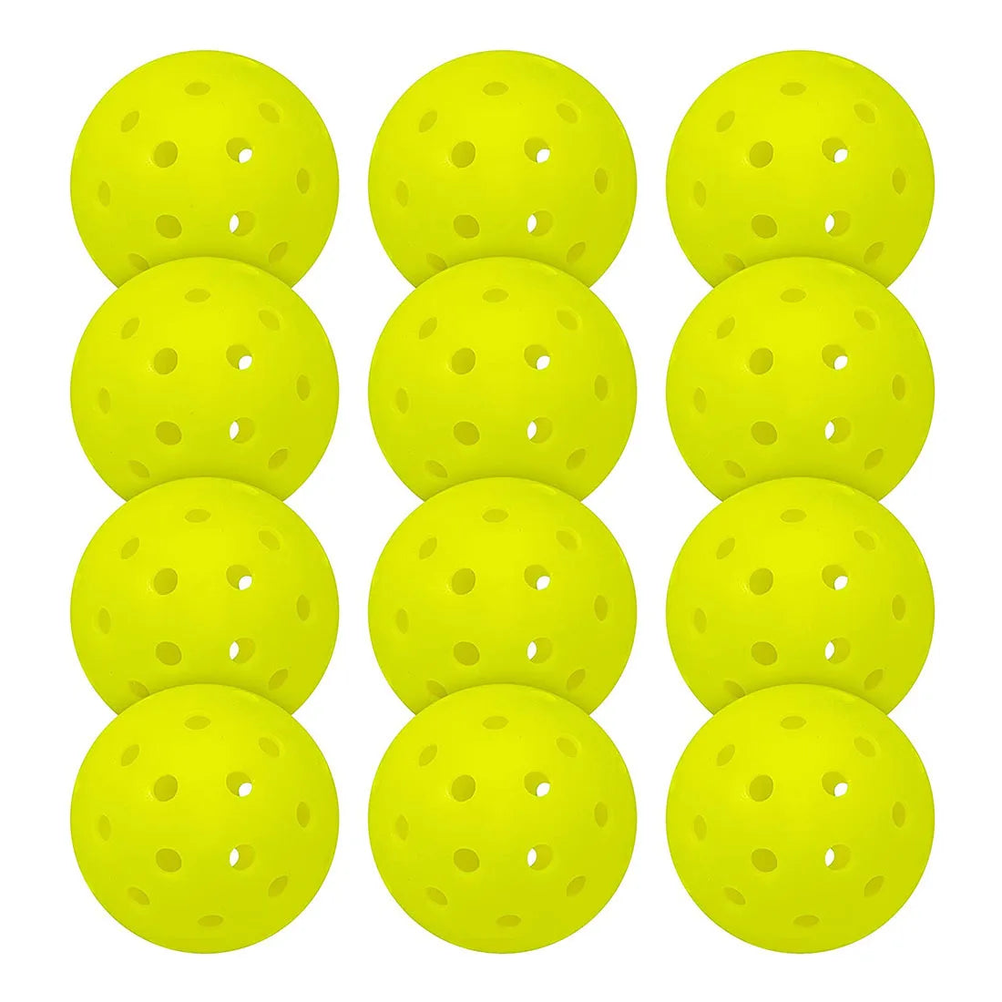 Pickleball-Ball-Set, 74 mm, 40 Löcher, Pickleball-Bälle für den Außenbereich, für Standard-Pickleball-Sporttraining und Praxis, 6 Stück/Beutel in Netztasche