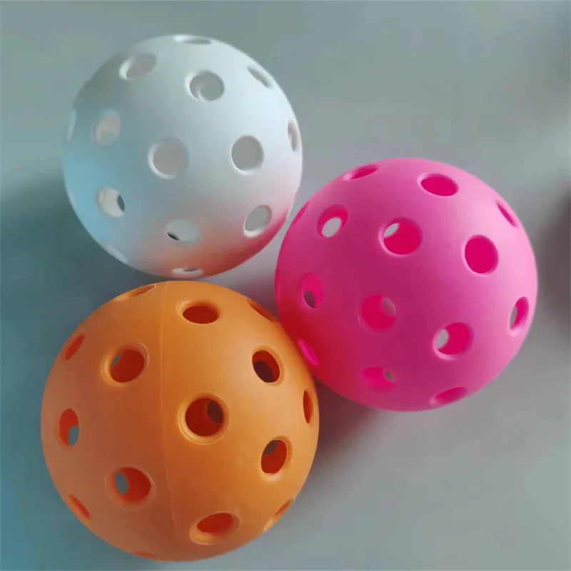 6 Stück Pickleball, 40 Löcher, 74 mm, bunte Pickleballs für den Außenbereich, langlebiger Paddelball für Training und Wettkampf für das Wettkampftraining