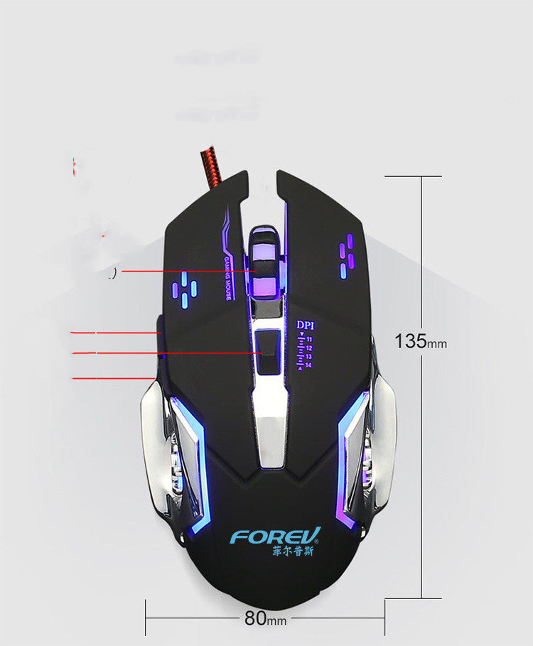 Mechanische kabelgebundene Gaming-Maus mit leuchtender USB-Gaming-Maus
