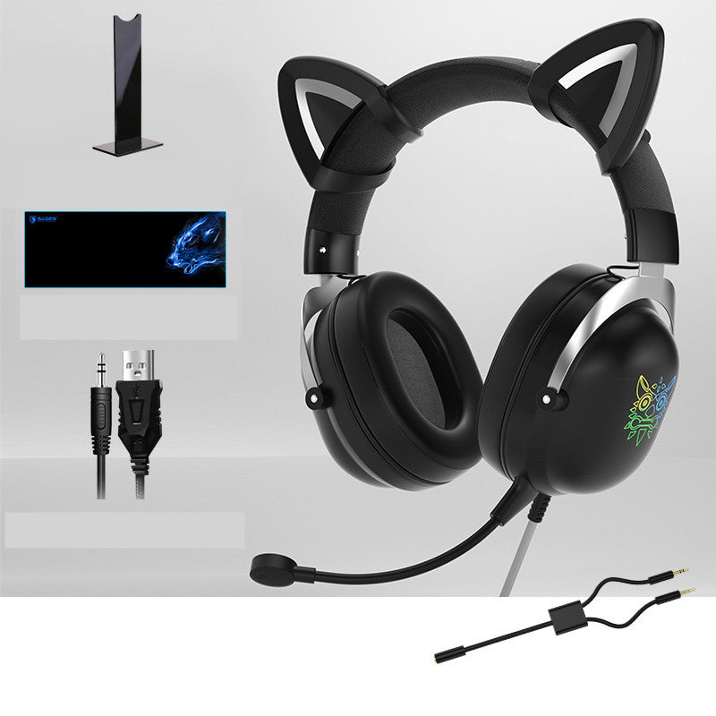 Head-mounted Gaming Gaming Cute Girls Wired Computer Headset-Finds Fit