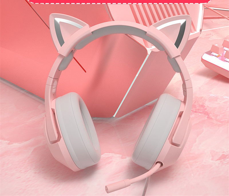 Head-mounted Gaming Gaming Cute Girls Wired Computer Headset-Finds Fit