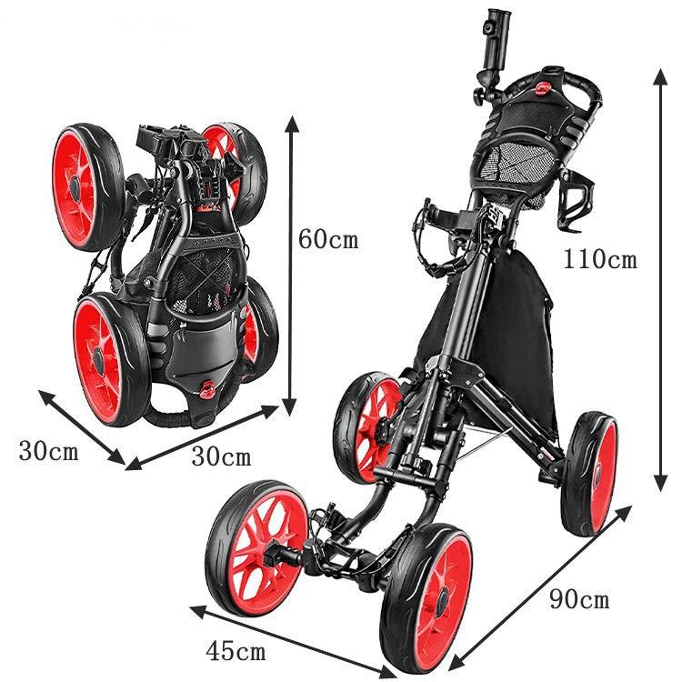 Foldable 4 Wheels Golf Trolley Golf Supplies-Finds Fit