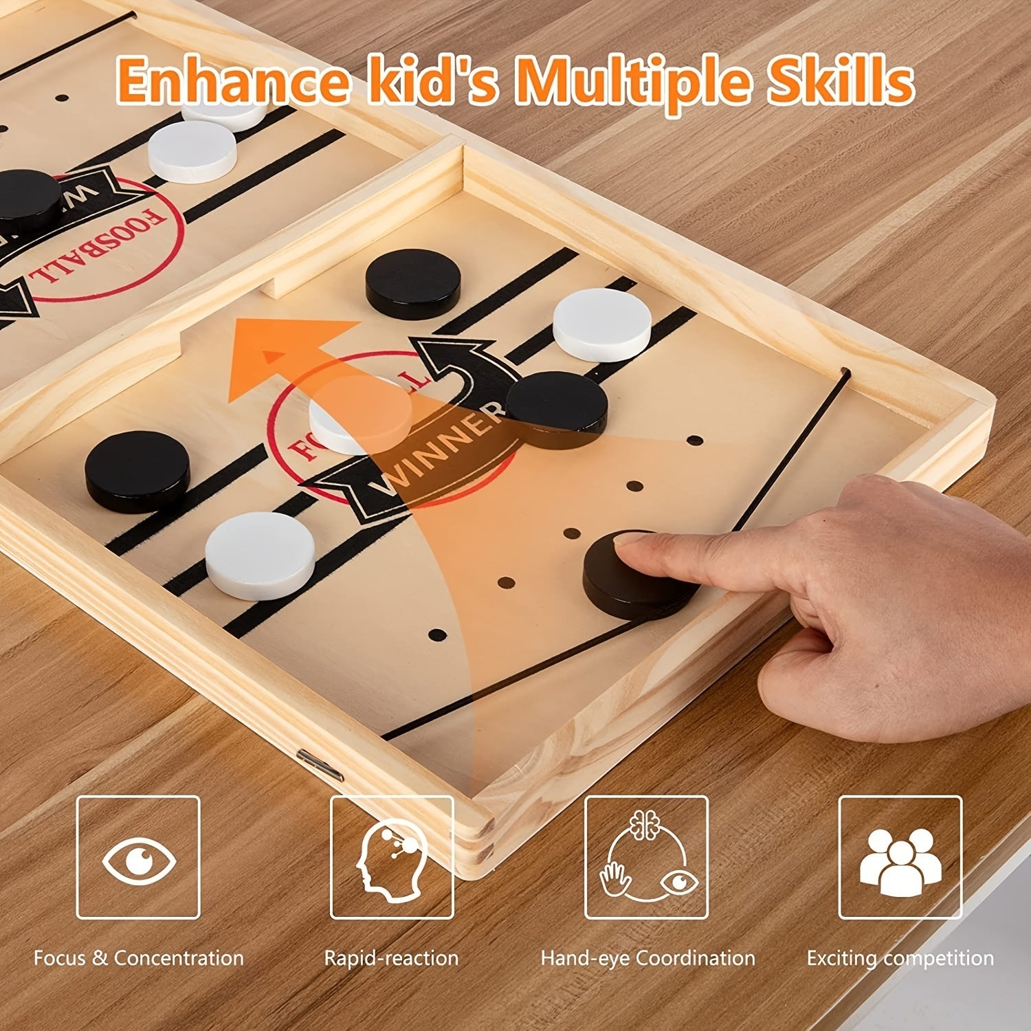 Wooden Hockey Game, Super Foosball Table, Desktop Battle-Finds Fit