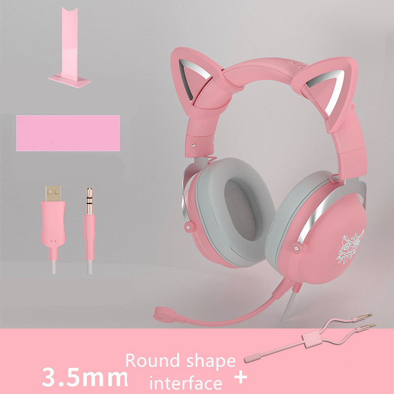 Head-mounted Gaming Gaming Cute Girls Wired Computer Headset-Finds Fit