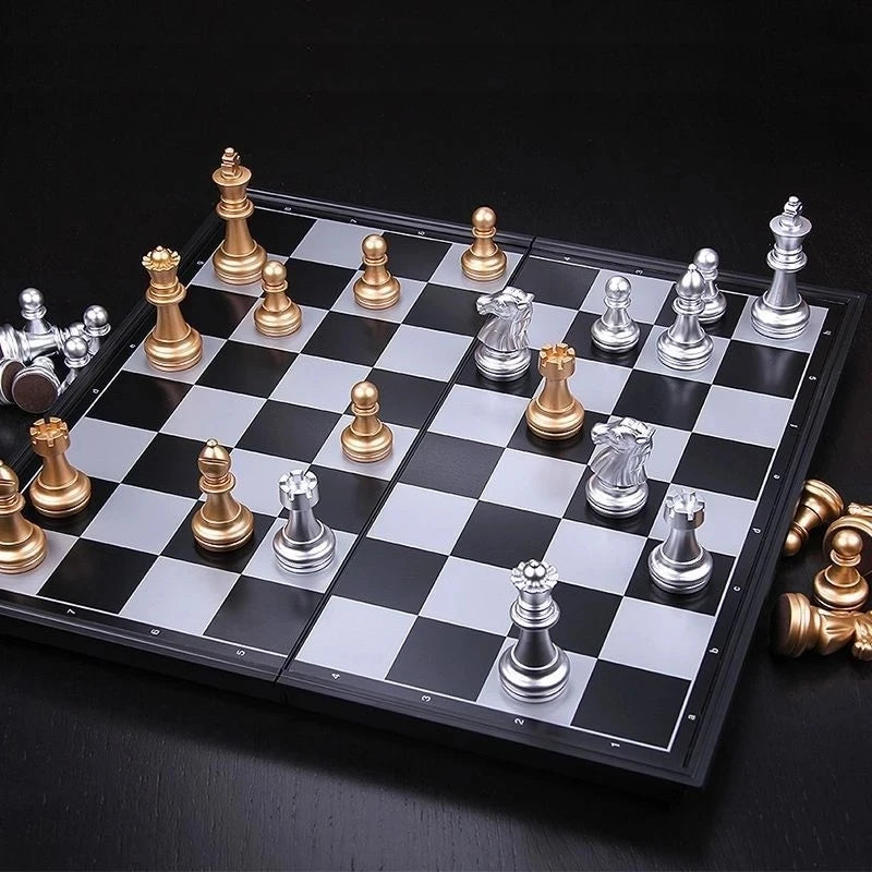 Magnetic Chess Pieces Set 25/32/36cm Medieval Chess board-Finds Fit