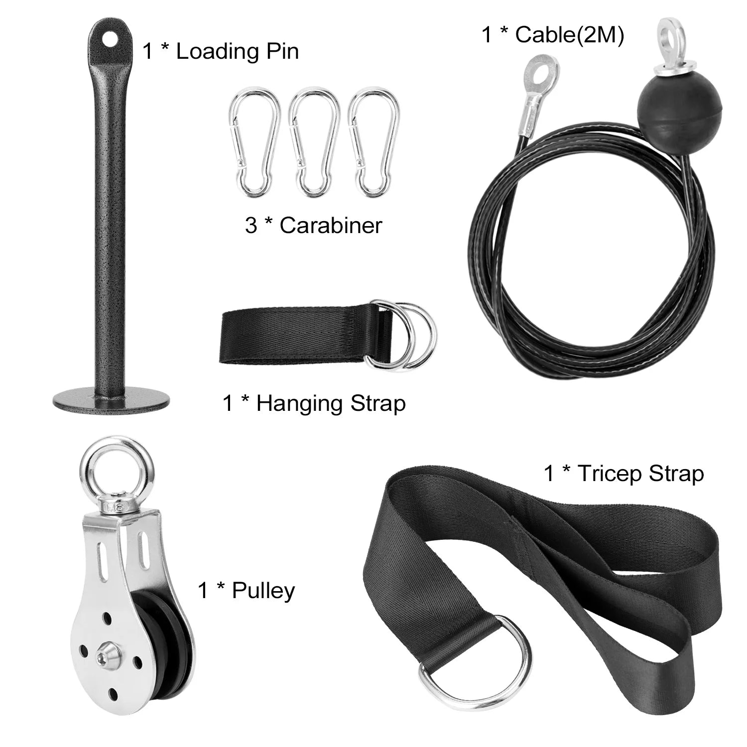 Workout Power Adjustable System DIY Grip Handle Pull Down Set Weight Lift Fitness Pulley Cable Gym Fitness Equipment-Finds Fit