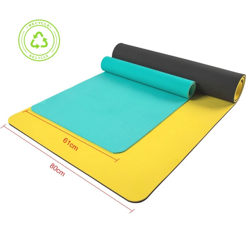 Eco-friendly Non-Slip Exercise Durable 6mm 8mm 10mm 1/2 Inch Extra Thick Black TPE Yoga Mat-Finds Fit