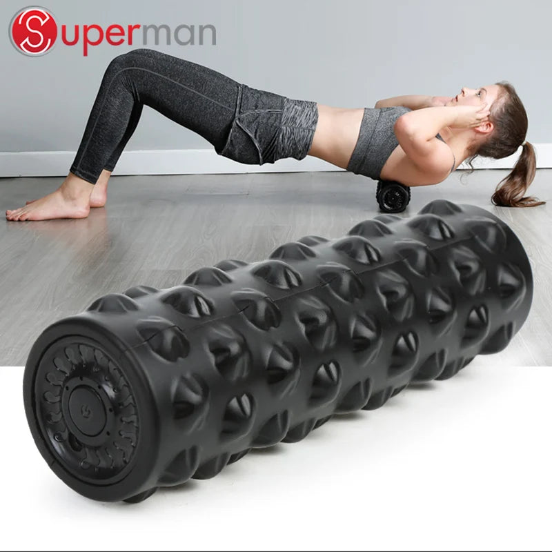 High Density Wireless Electric Foam Roller 4-Speed Yoga Vibrating Roller Massager-Finds Fit