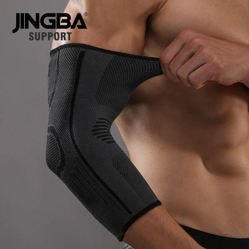 JINGBA Elbow Sleeve basketball protection Nylon Tennis Elbow Bandage Knitting Long Arm Brace Compression pads-Finds Fit