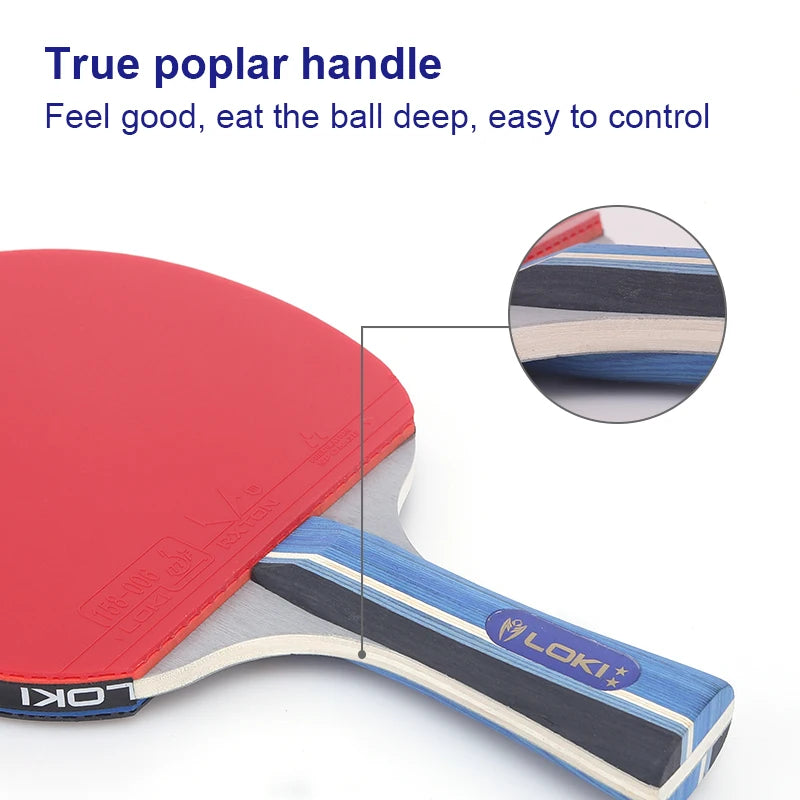 LOKI K-X2 Table tennis racket bat ping pong blade set with hard case-Finds Fit