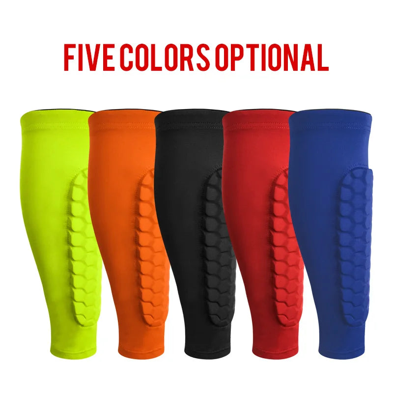 Strengthen Honeycomb Shin Pad Crash Proof Anti Slip Basketball Sport Long Calf Sleeve Protective Leg Guard-Finds Fit