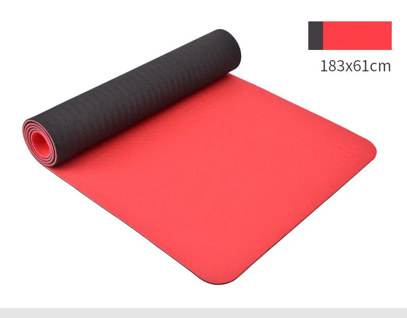 Double Color Fitness Training Eco Friendly High Density TPE Yoga Mat With Position Lines-Finds Fit