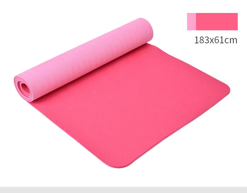 Double Color Fitness Training Eco Friendly High Density TPE Yoga Mat With Position Lines-Finds Fit