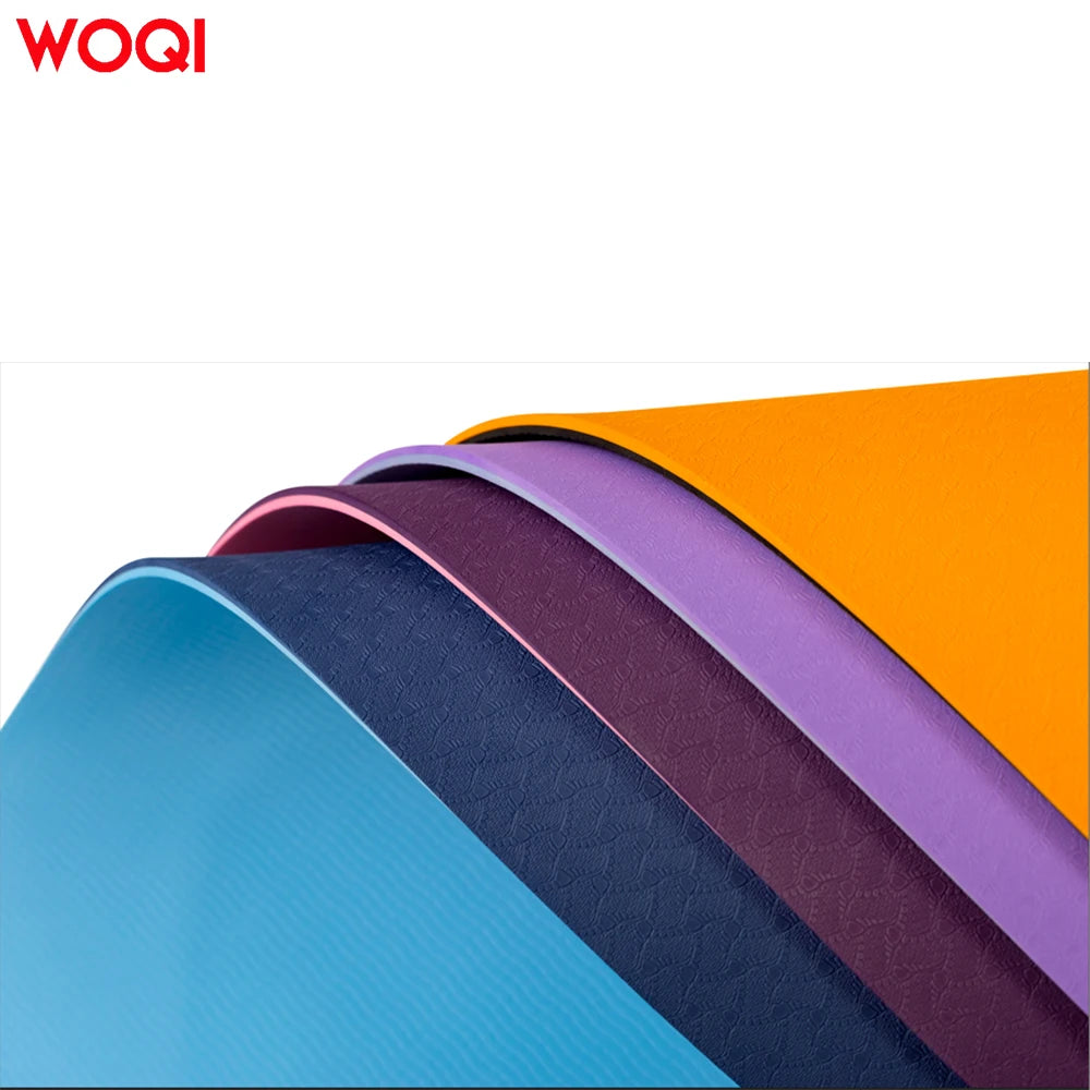 WOQI printed jump Wholesale 6mm Thick TPE Monochrome Anti slip Sports and Environmental Protection Thickened Yoga Mat-Finds Fit