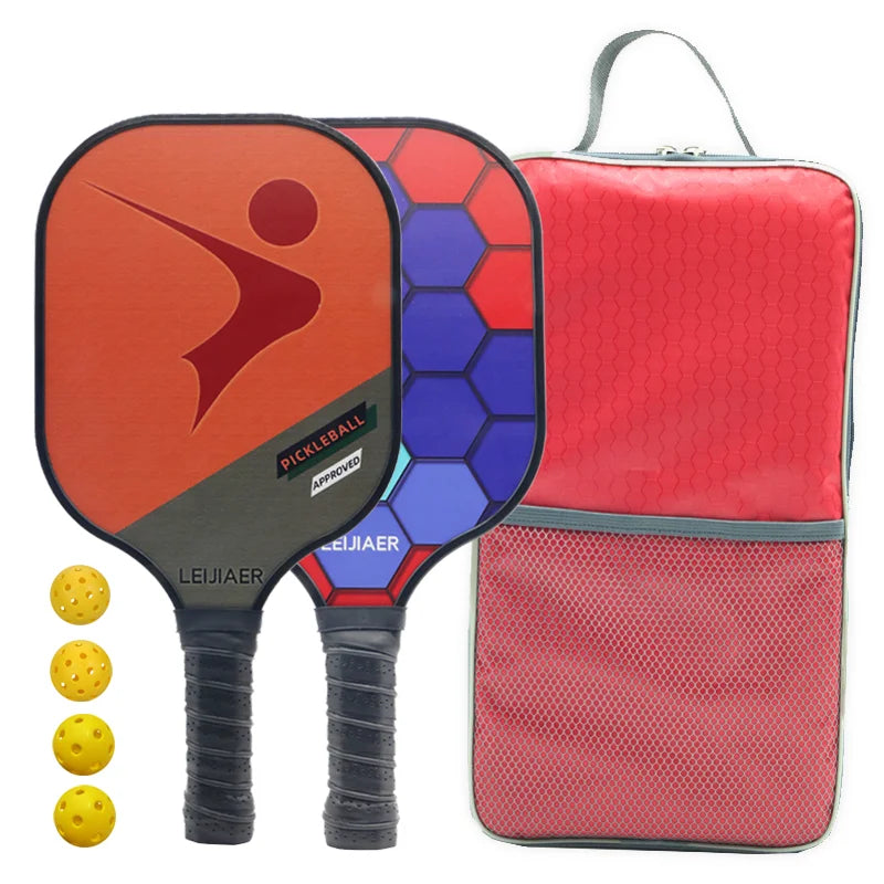 Glass fiber pickleball paddle or carbon pickleball racket, 2 paddles 4 balls-Finds Fit