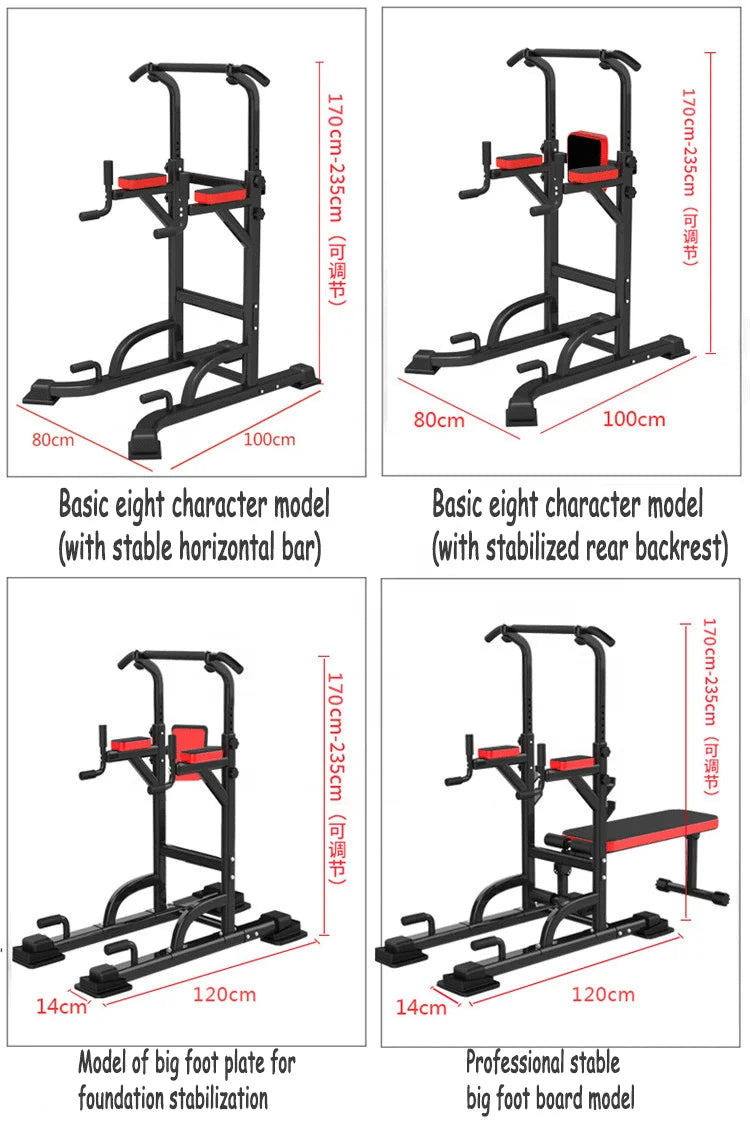 Gym Equipment Home Tool Adjustable Multi-function Strength Fitness Power Tower Pull Up Dip Bar Station-Finds Fit