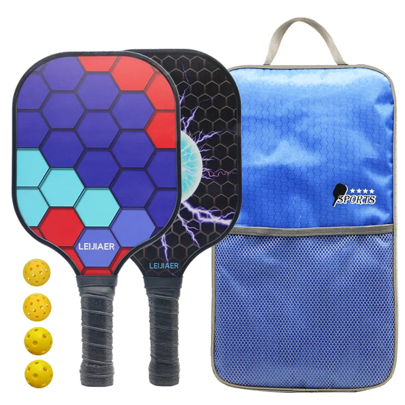 Glass fiber pickleball paddle or carbon pickleball racket, 2 paddles 4 balls-Finds Fit