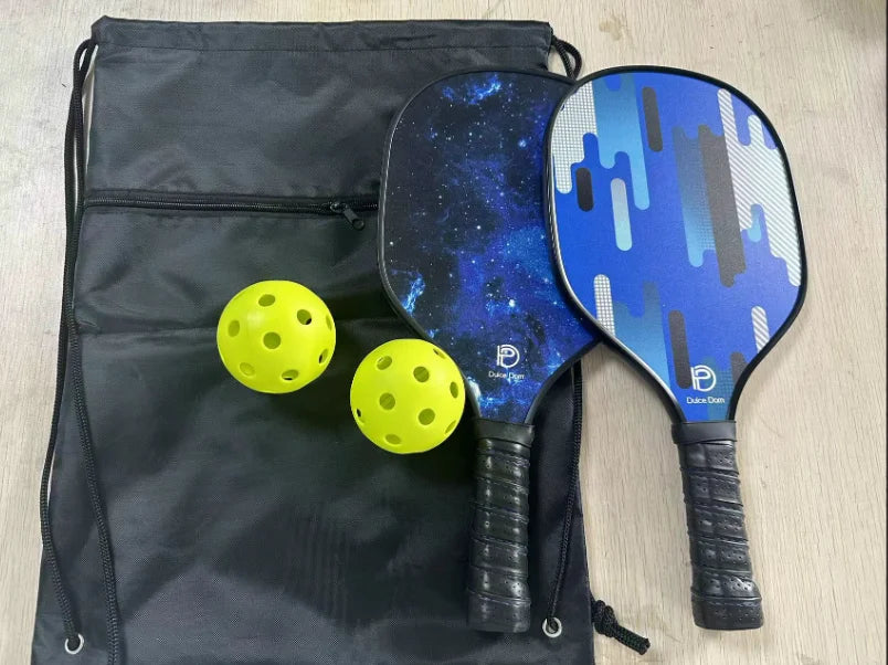 Portable Durable Edge Guard Wooden Fiber Glass Carbon fiber Beach Tennis Pickleball Paddle With Pickleball Balls-Finds Fit