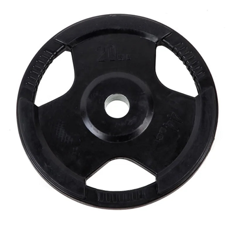 Weight Gym Power Training Weight Lifting black color rubber three hole Barbell Weight Hard Barbells Plates-Finds Fit