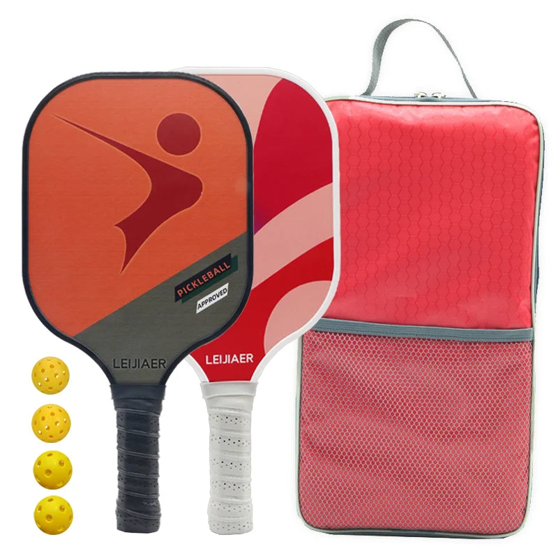 Glass fiber pickleball paddle or carbon pickleball racket, 2 paddles 4 balls-Finds Fit