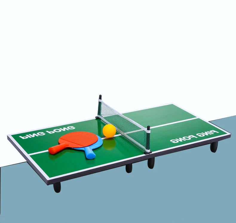 1 Set Mini Table Tennis Set Wooden Ping Pong Racket Table Portable Board Game-Finds Fit